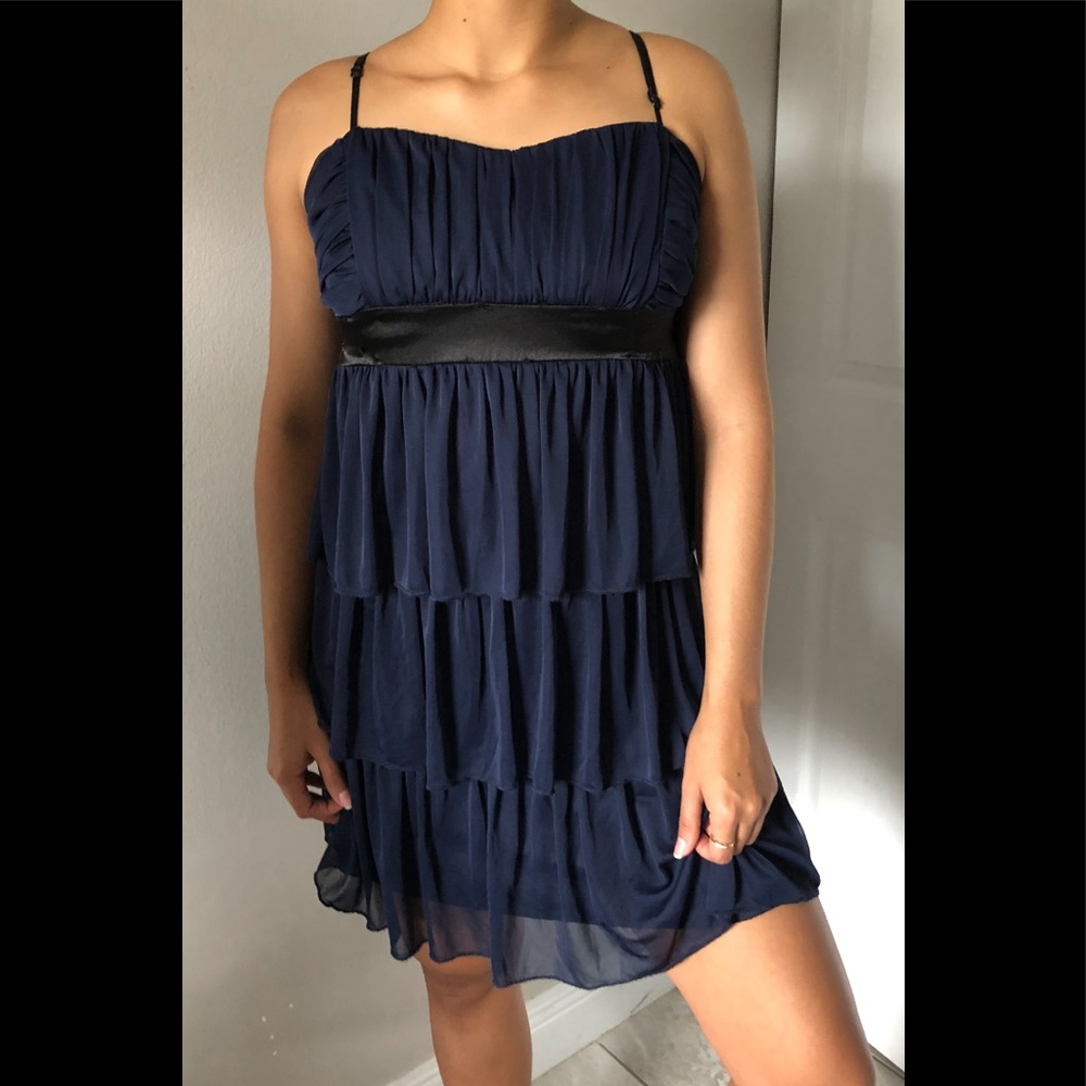CITY TRIANGLE BLUE MINI COCKTAIL DRESS | M
